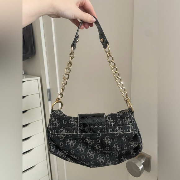 Guess Black in Denim Y2K Shoulder Bag - Picture 2 of 4